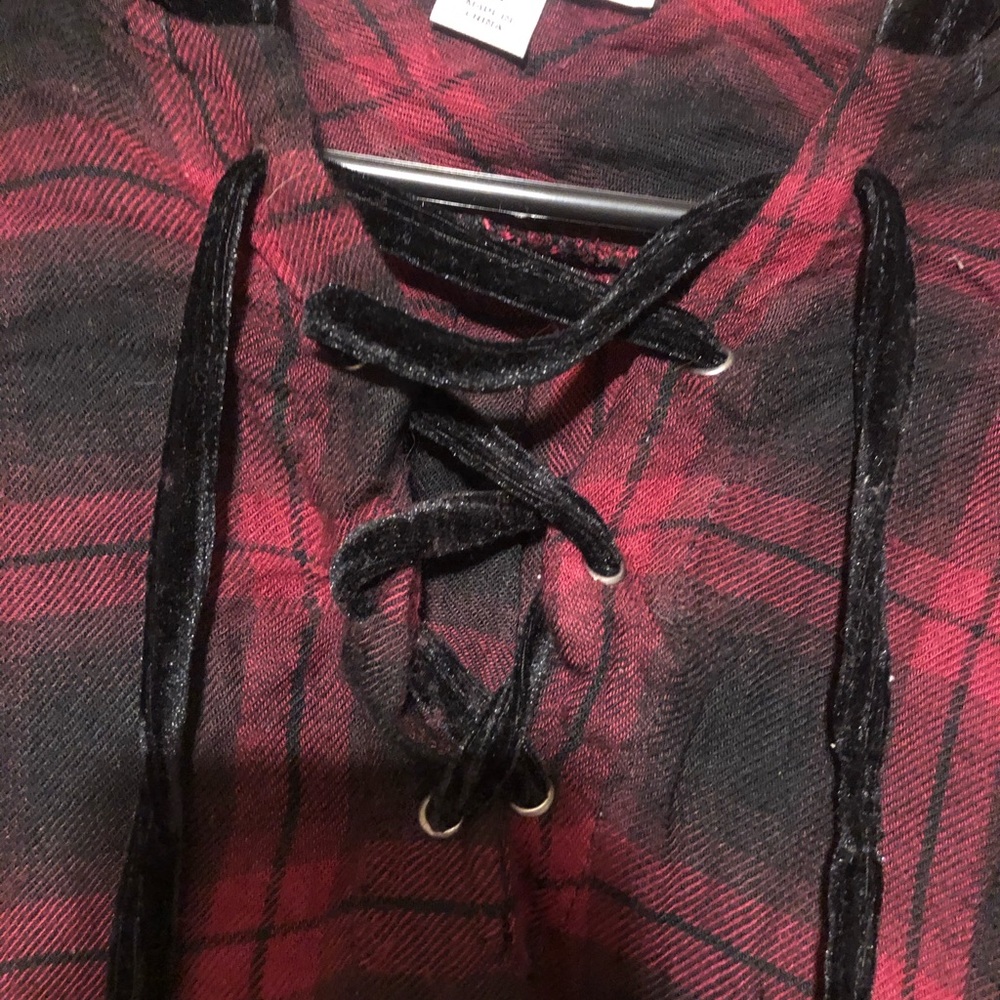 Adam Levine Pullover Flannel W/ Black Velvet Hood